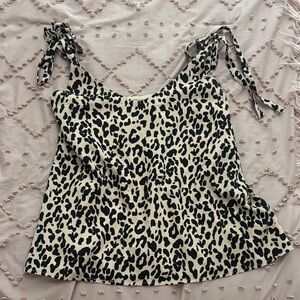 Sugarlips Black and Cream Leopard Blouse